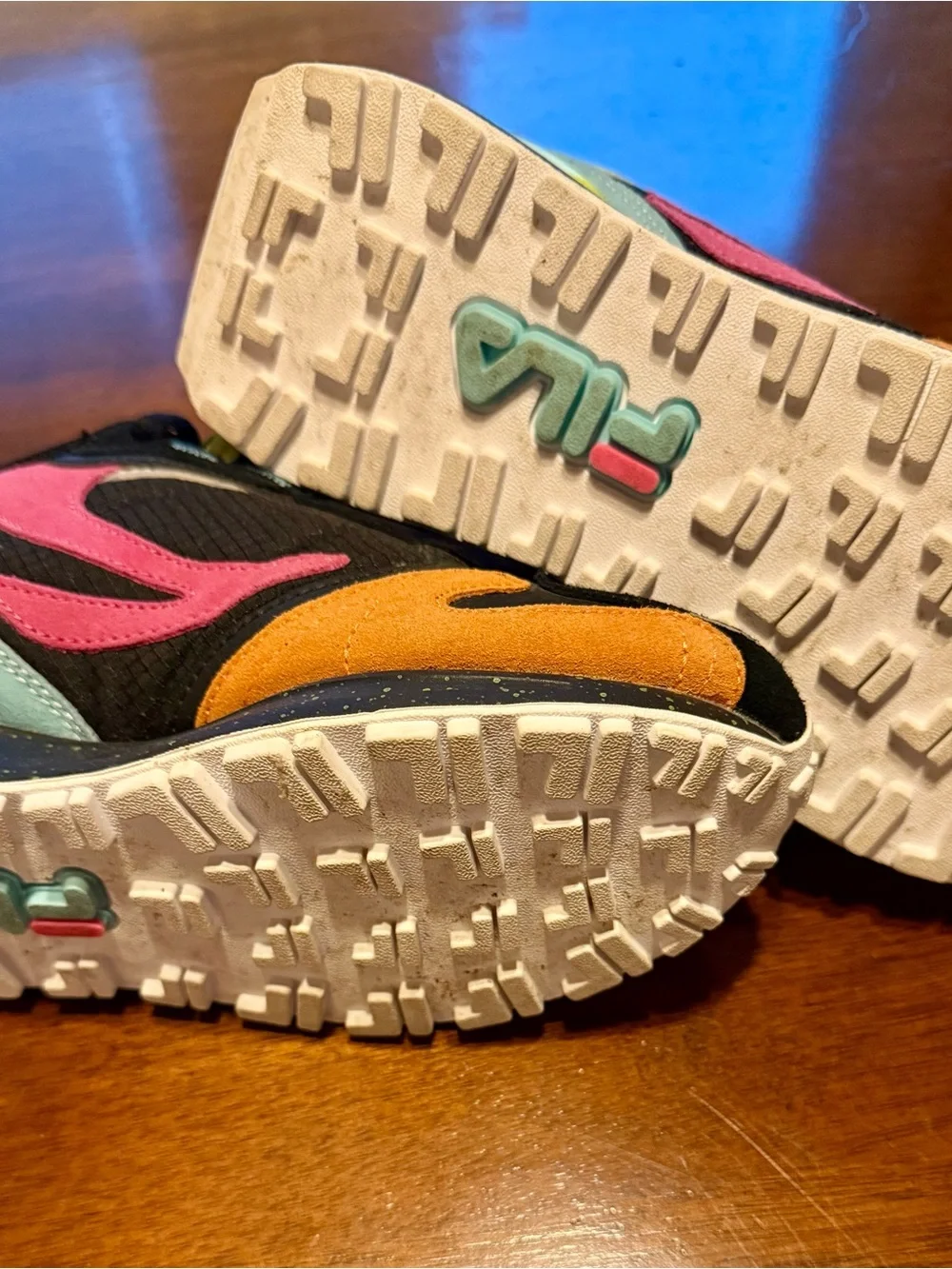 Fila women's Black Sneakers with Pink and Yellow Accents